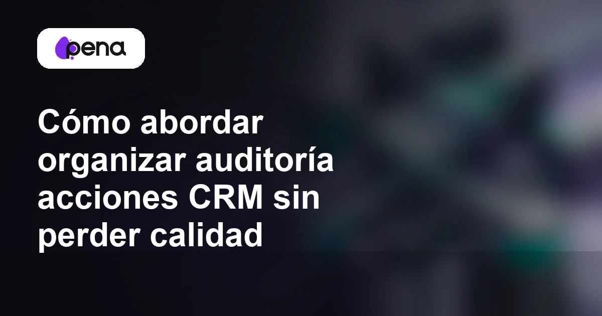 Cómo abordar organizar auditoría acciones CRM sin perder calidad — Pena