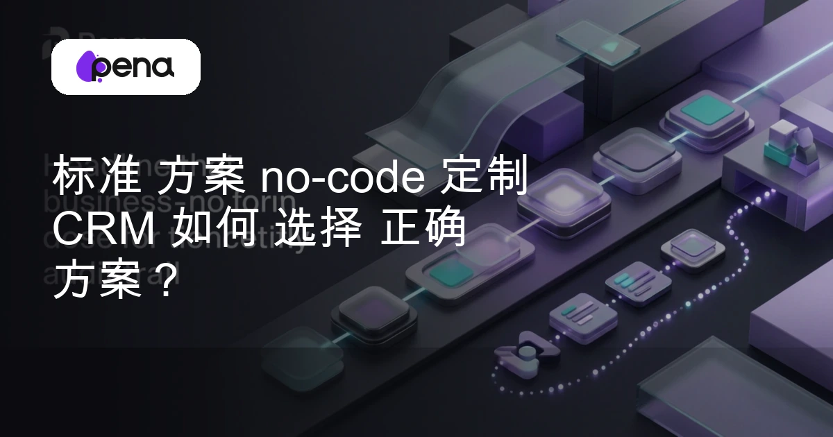 标准 方案 no-code 定制 CRM 如何 选择 正确 方案？ — Pena